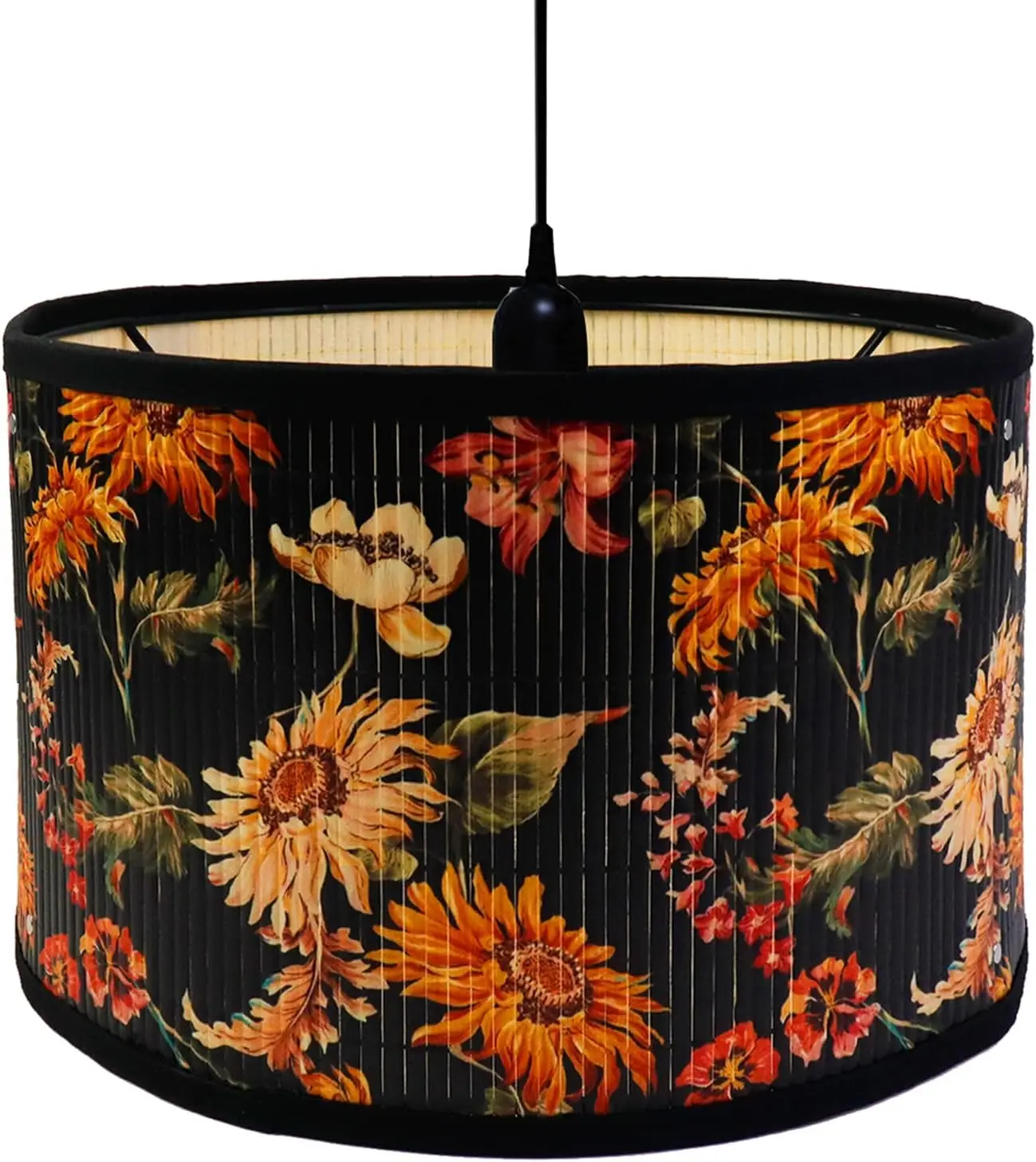 

E27 Round Decorative Shades Table Lamp, 11.81"×7.87" Bamboo Shade Unique Lamp for Chandeliers, Floor Lamps