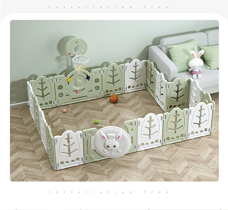 Baby play fence protective folding kids ground crawling mat indoor home
