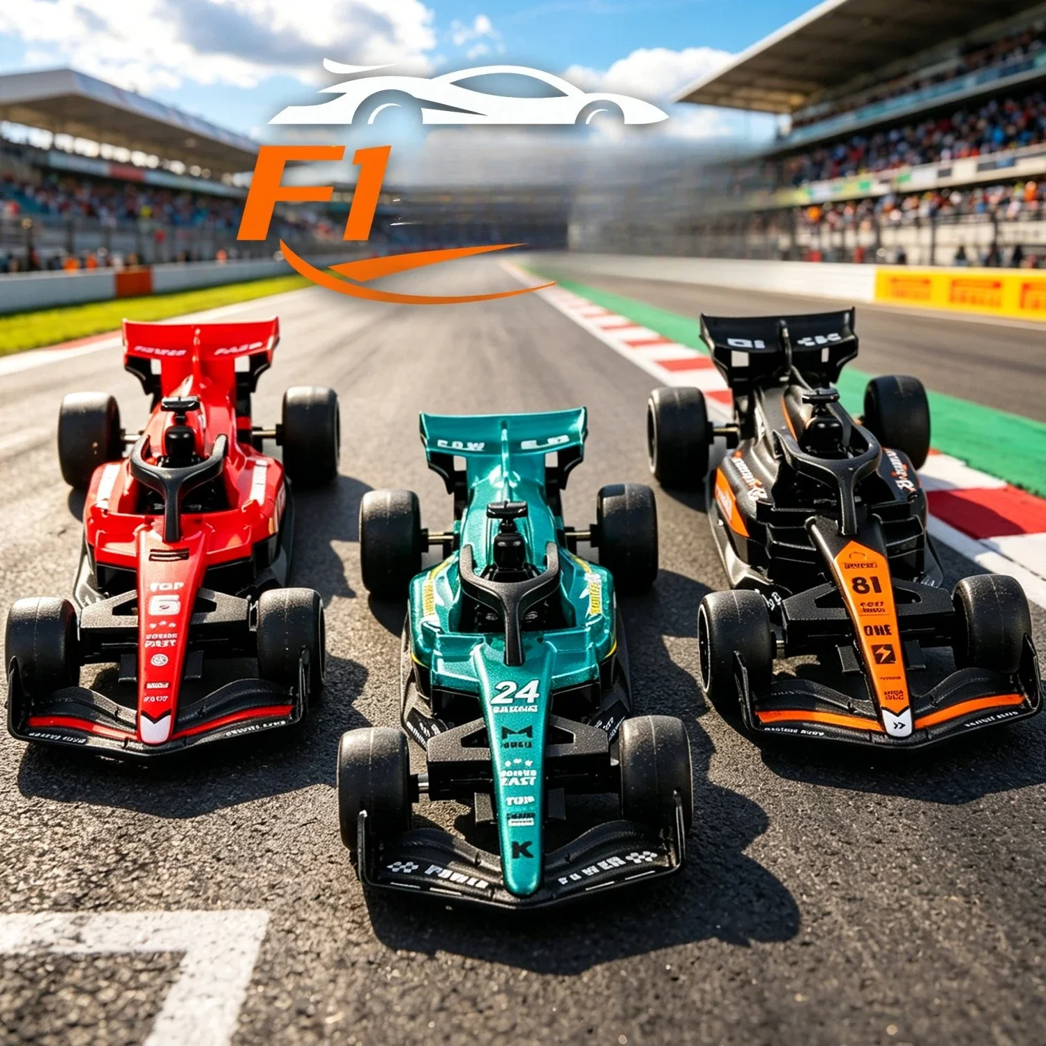 1:32 F1 Rennwagen-Simulationsmodell mit Ton und Licht, Rückzugsantrieb, 16 cm großes Spielzeugauto, neues Modell