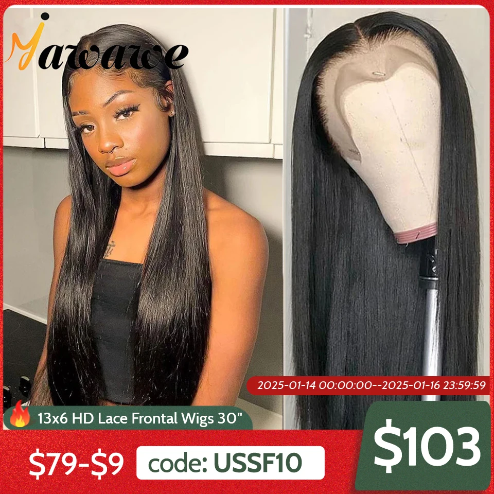 13X6 HD Transparent Lace Frontal Wig Brazilian Straight Lace Front Wigs For Women Human Hair PrePlucked Hairline On Sale