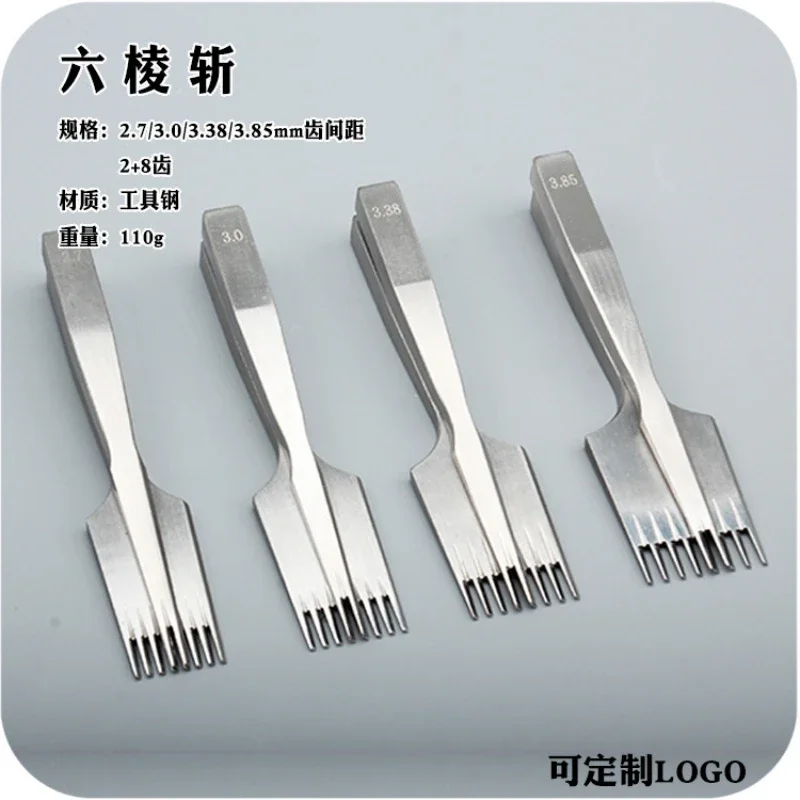 Lavoro manuale in pelle acciaio bianco 2.7/3.0/3.38/3.85 Mm Prong stretto dentato stile europeo taglio fai da te punzonatura professionale cucito