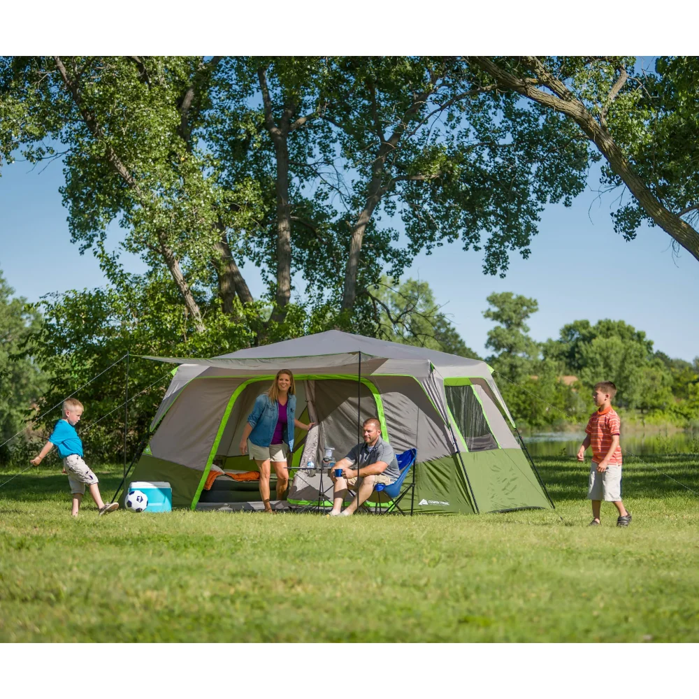 

11-Person Instant Cabin Tent with Private Room,No Assembly Required,Protected Tent Entry with Large Front Awning