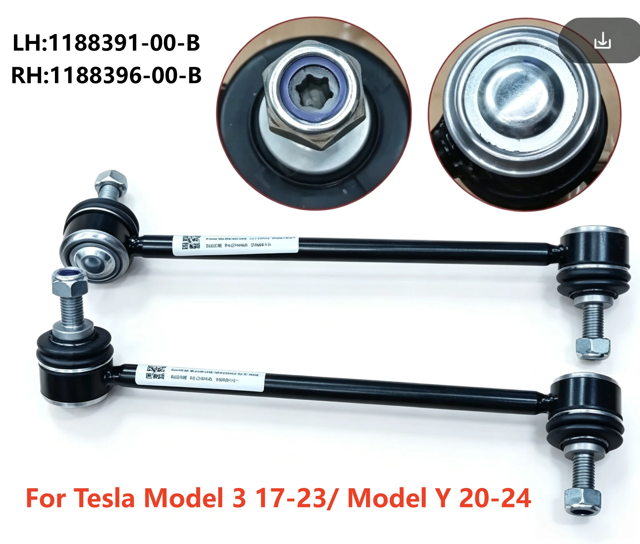 New Front Left Right Stabilizer Link Sway Bar End Link OEM 1188391-00-B 1188396-00-B Compatible with Tesla M3 17-23 MY20-24