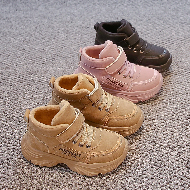 

Детская спортивная обувь, повседневная теплая зимняя детская хлопковая обувь, модная универсальная зимняя обувь 2025 года для бега для мальчиков и девочек, нескользящая обувь