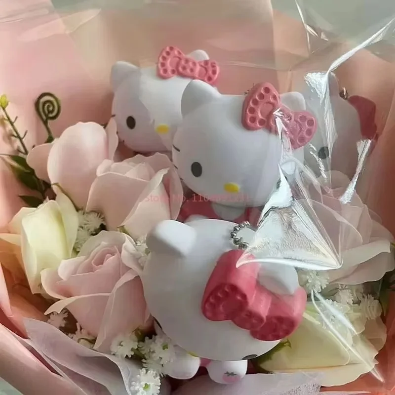 

Hello Kitty Cartoon Plush Bouquet Anime Rose Soap Flowers Doll Home Wedding Decoration Christmas Valentine'S Day Gift Birthday