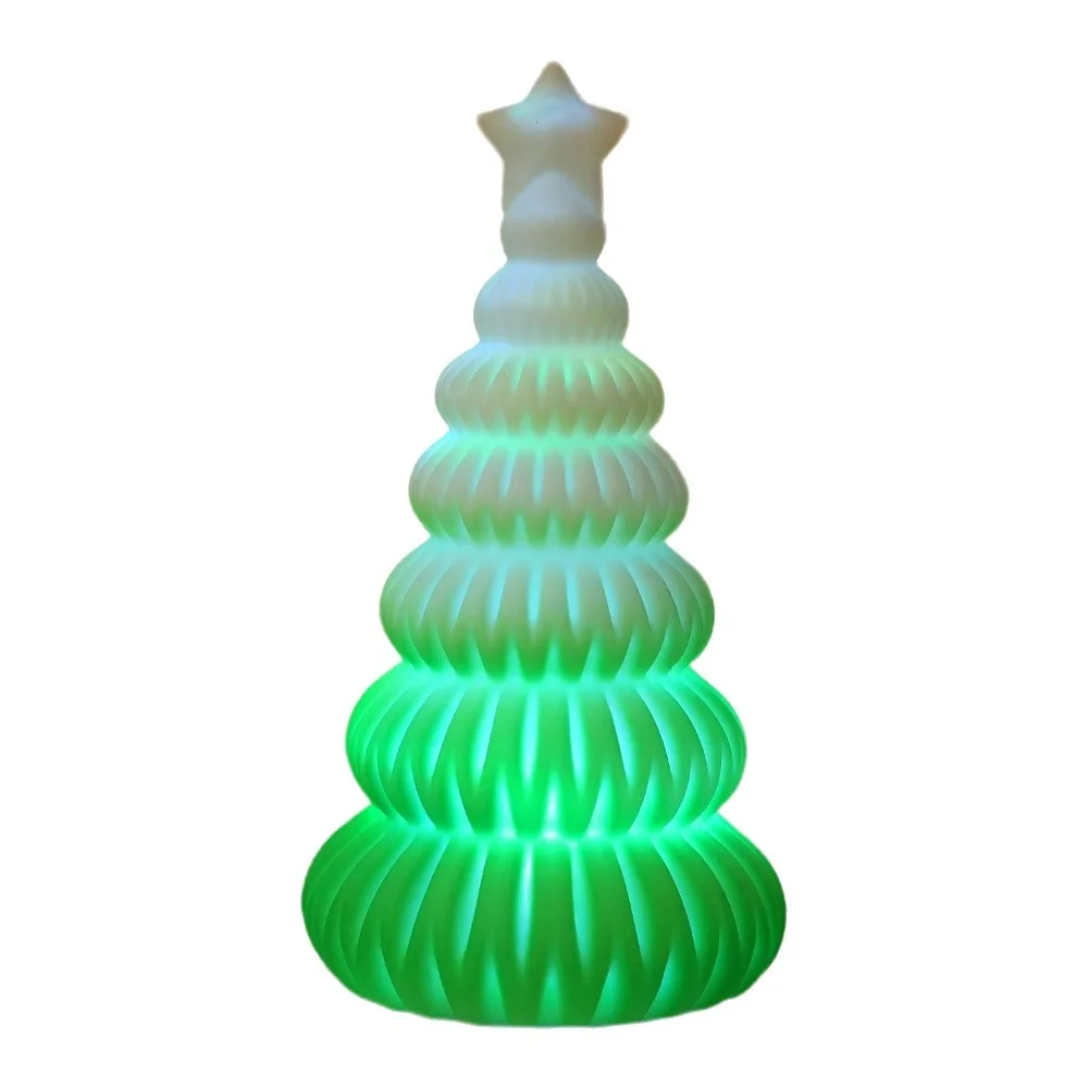 Vinyl Santa Claus Night Light Luminous Glowing Christmas Tree Desktop Lamp Mini Santa Claus Christmas Desktop Ornaments