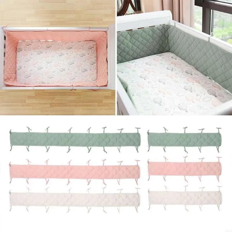 581F Baby Cot Bumper All Round Padded Crib Bumper Wrap Around for Protection Polyeste