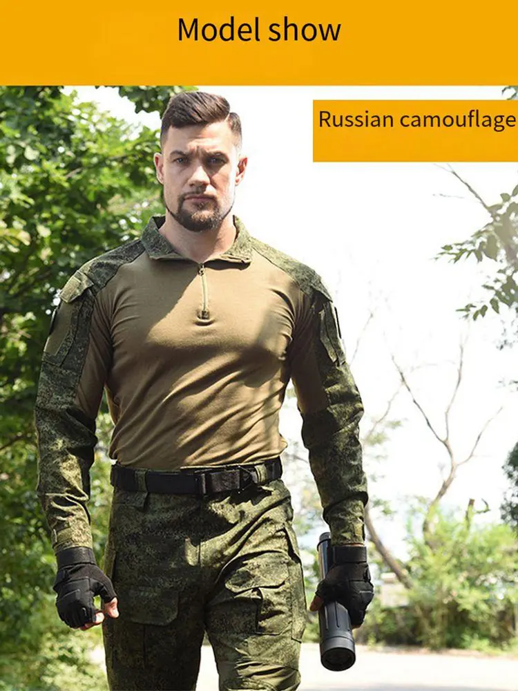 G3 Frog Suit Men's Combat Uniform Tactical Set Camouflage Outdoor Training Military Ripstop Quick Dry Shirt Pants