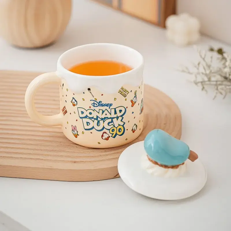 

Disney Donald duck mug home cartoon cute personality creative fashion delicate ceramic tumbler with lid couple holiday gift