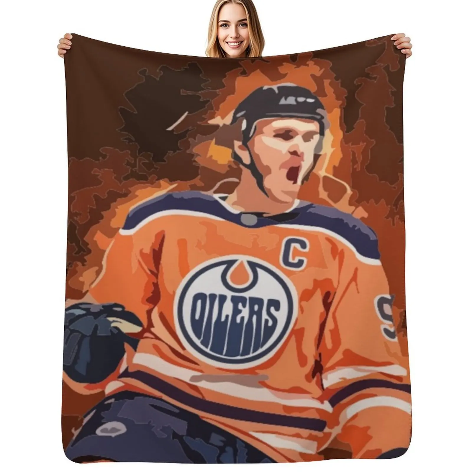 

Connor McDavid Painting Throw Blanket Elegant Warm Throw Blanket for Hotel Home