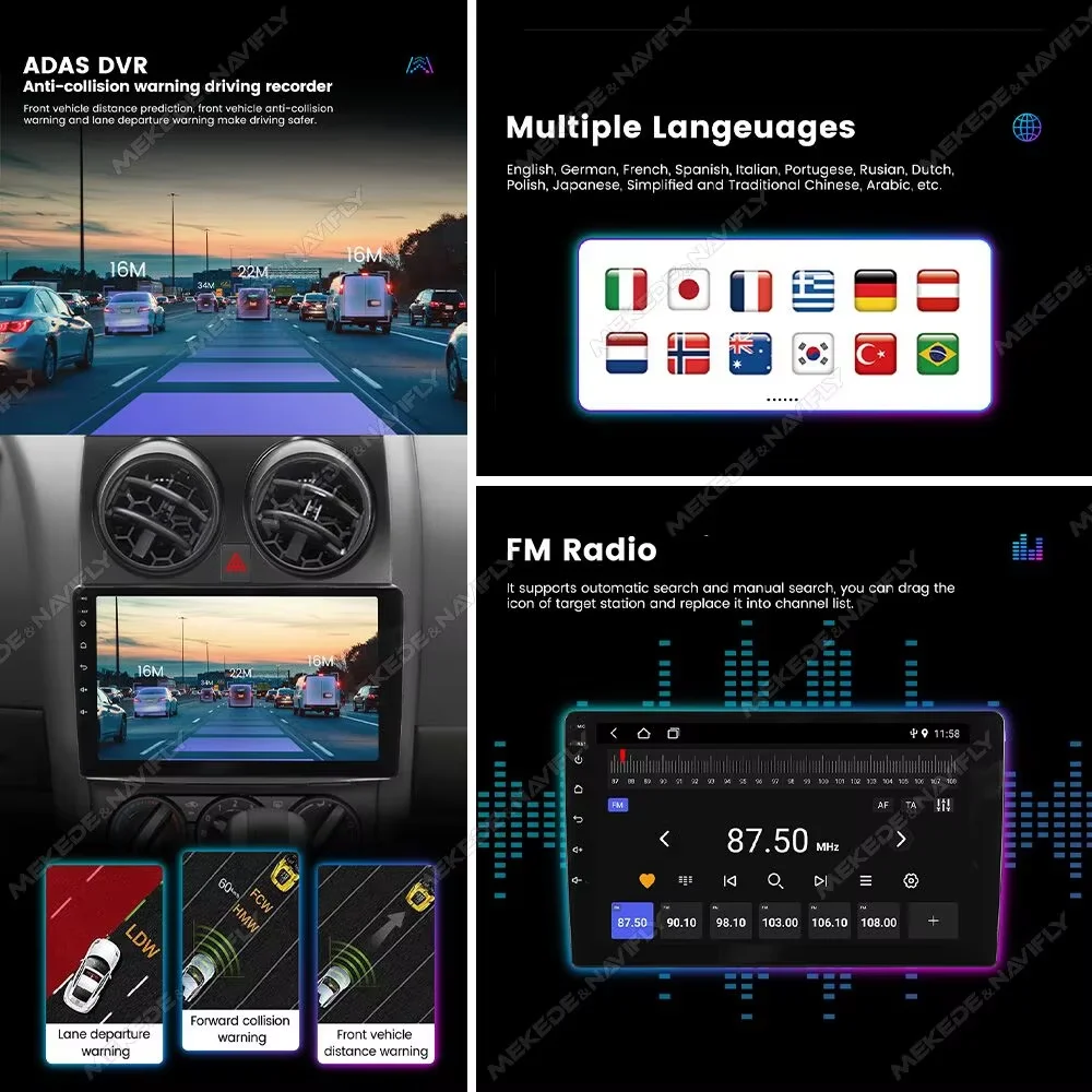 MEKEDE أندرويد 14 راديو السيارة لتويوتا RAV4 2007-2011 Autoradio 9 بوصة الوسائط المتعددة مشغل فيديو الملاحة أندرويد السيارات CarPlay