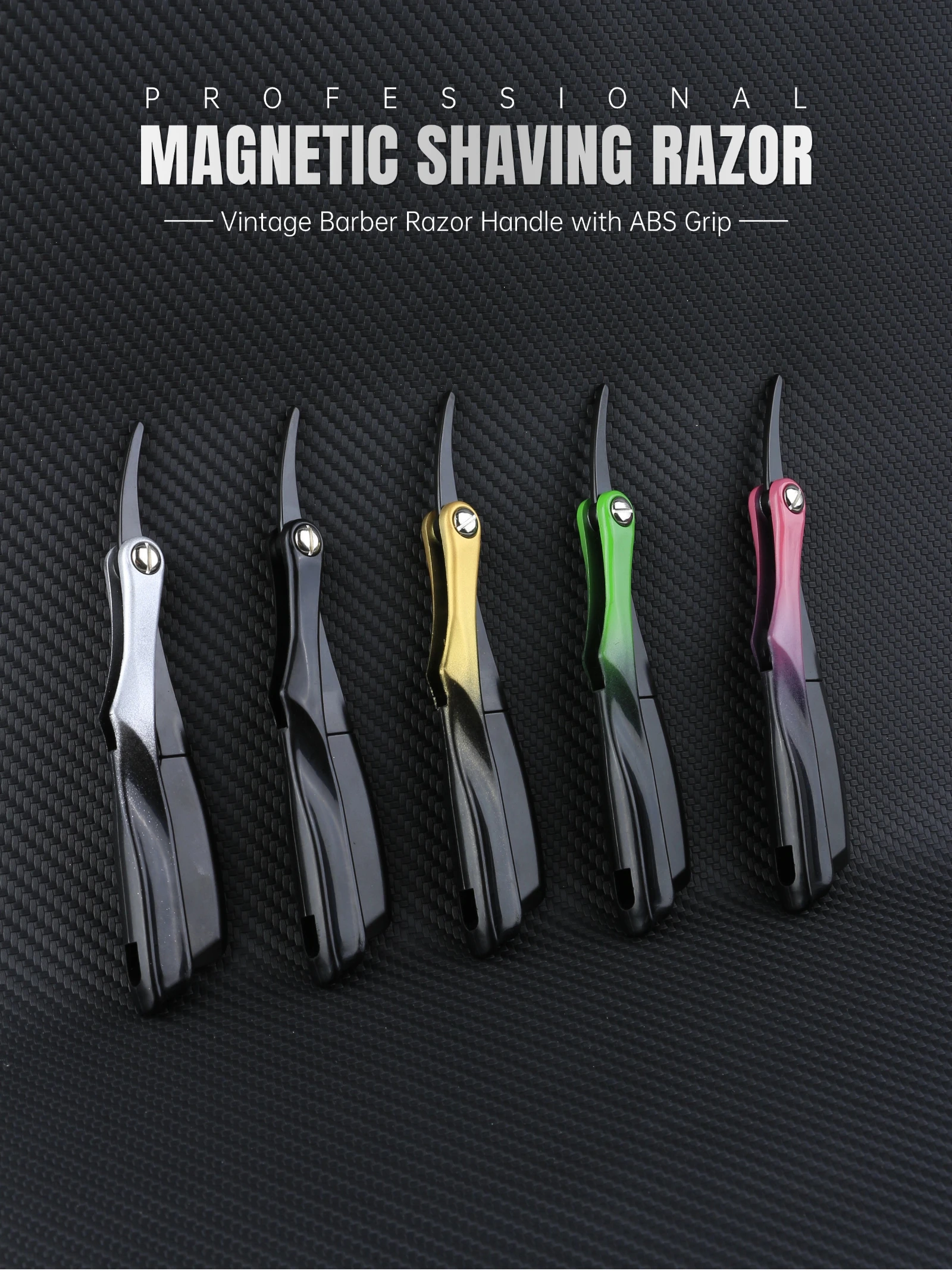1 Stück Magnetischer Klingenkopf, manueller Rasiererhalter für Herren, faltbarer Barttrimmer, Rasiermesser für Friseursalons, Styling-Werkzeug – Detail 3