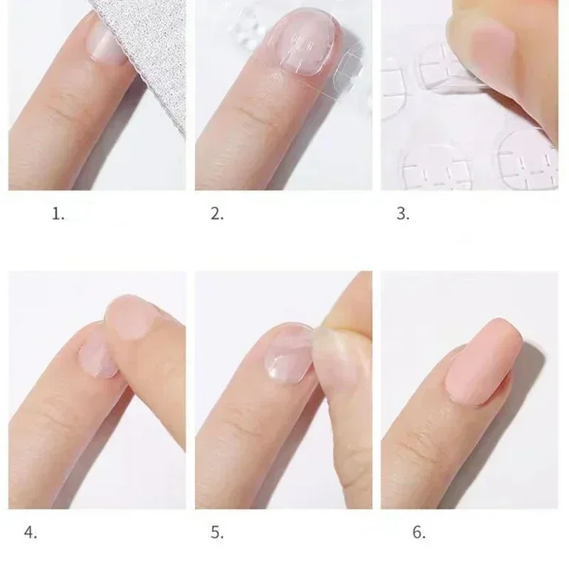 10 pacote de cola de gel dupla face para imprensa em unhas transparente falso geléia dicas de unhas adesivo auto-adesivo decalque de manicure falsa