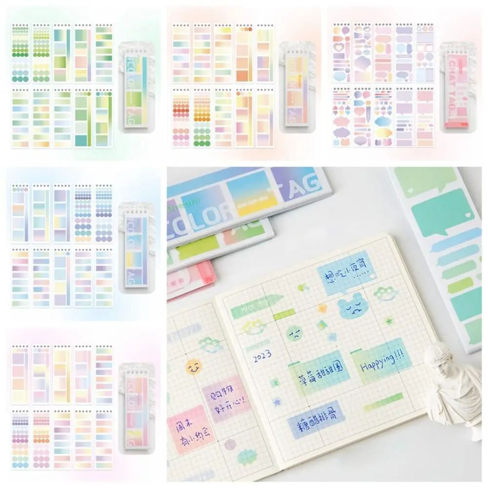 20 Sheets Keypoints Marker Index Stickers Taking Notes Bookmark Sticky Notes Gradient Aesthetic Index Tabs Student