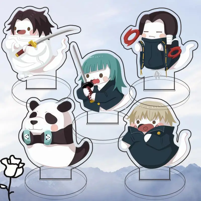 Figura Acrílica de Anime de 10 cm, Versión Chibi de Jjk Panda Toge Inumaki Yuta Okkotsu Maki Zenin Rika Orimoto, Adornos Decorativos