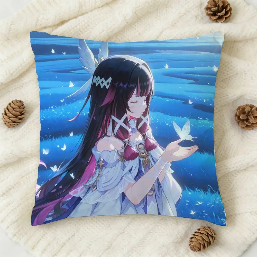 Columbina G-Genshin Double-sided Printed Square Decorative Cushion Cover for Sofa Living Room Home Decor