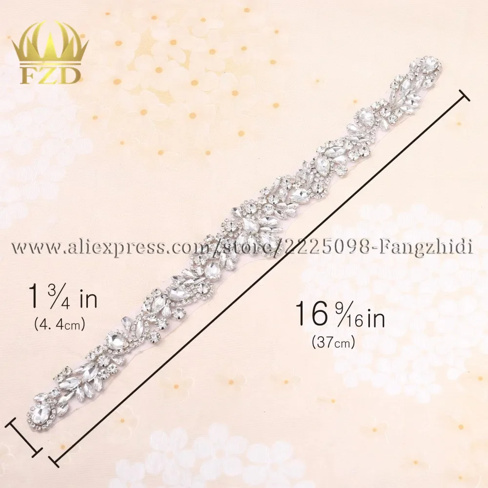 FZD30 PIECES Rhinestones Crystal Dress Accessories Applique Motif Crystals Sewing beaded belt trimming For Bridal  Wedding Dress