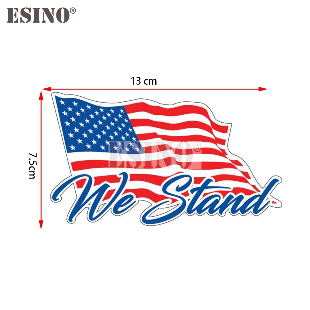 

New USA America National Flag We Stand Decorative Decal Cartoon PVC Waterproof Car Body Sticker Pattern Vinyl