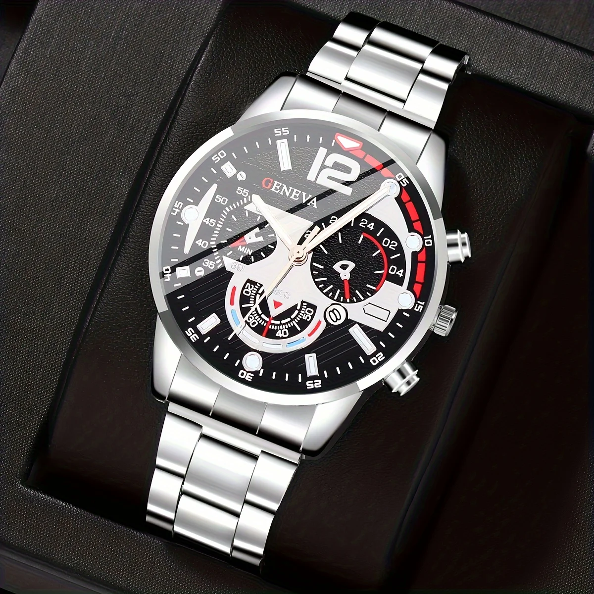 女性のためのファッショナブルなクォーツ時計,デジタル亜鉛合金,クロスペンダント,ネックレス,リング,ブレスレット,1セットあたり4個