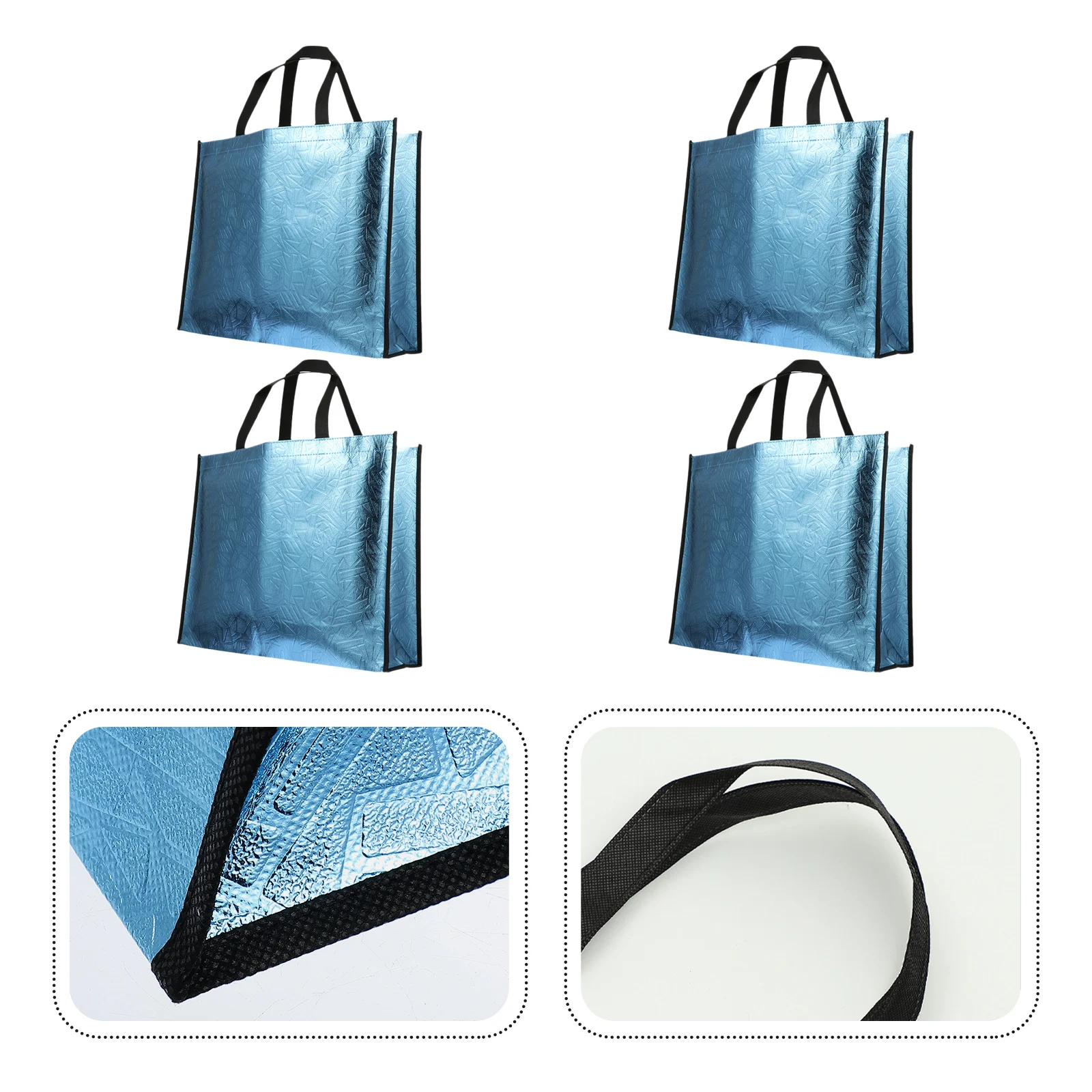 

4pcs Gift Wrapping Wedding Tote Portable Shopping Grocery Bags Storage Holders For Picnic Camping Travel Bulk Non-Woven