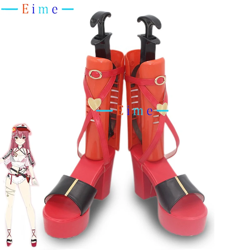 

Обувь для косплея Houshou Marine, обувь из искусственной кожи, вечерние ботинки на Хэллоуин, аксессуары в стиле аниме, реквизит для косплея, индивидуальный заказ