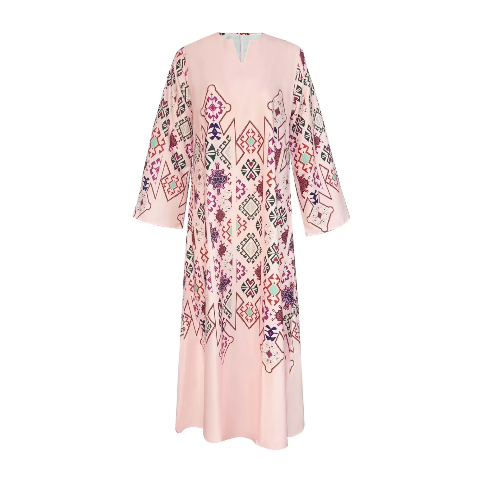 

Элегантное женское макси-платье - Новое вечернее платье А-силуэта с V-образным вырезом и длинными рукавами-колокол