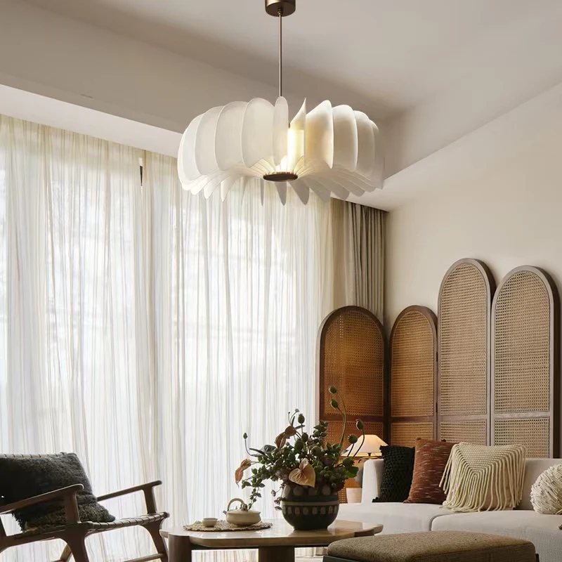 Cream led Pendant Lights for Living Dining Model Room Postmodern Bedroom Study Home Decor Nordic Indoor Chandeliers for Home