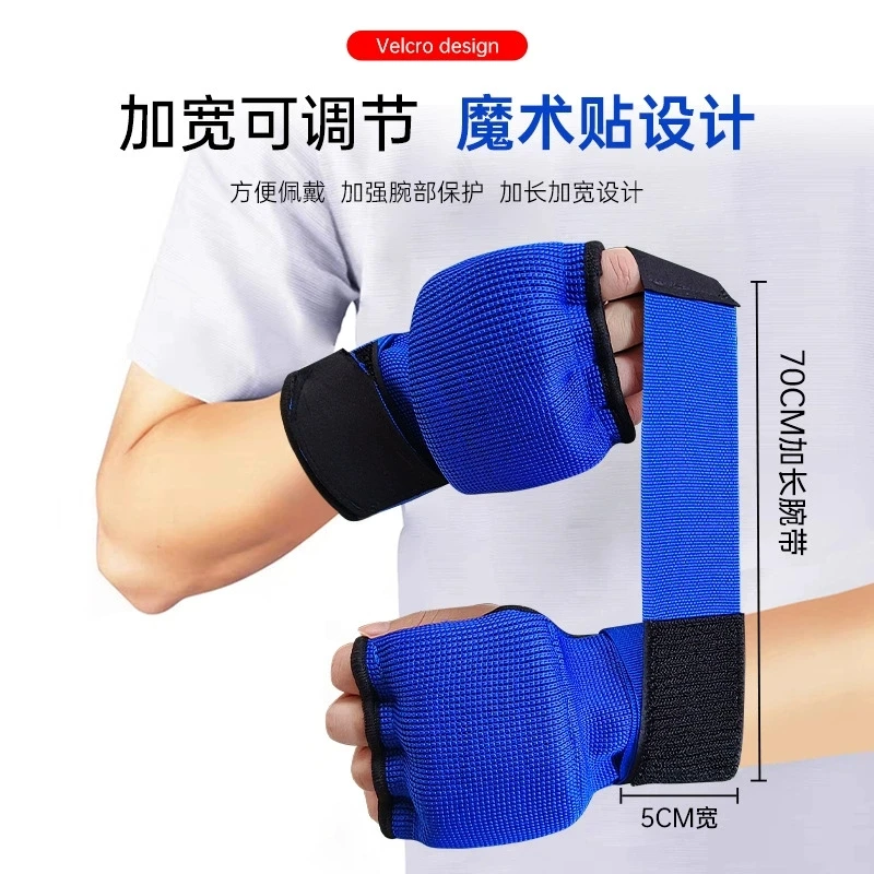 

Breathable Gel Boxing Gloves with Half Finger Design Muay Thai Training Mitts Inner Hand Wrap for Boxing Fitness Accessories
