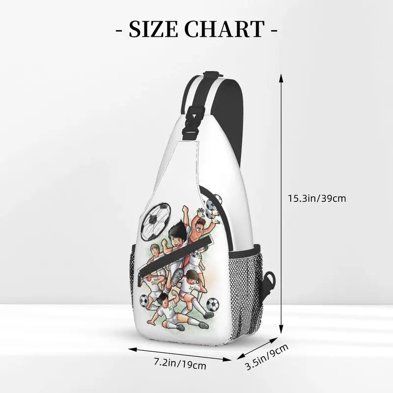 Klassische Anime Kapitän Tsubasa Schulter tasche für Männer Japan Fußball Manga Schulter Brust Cross body Rucksack Reise Wandern Tages rucksack