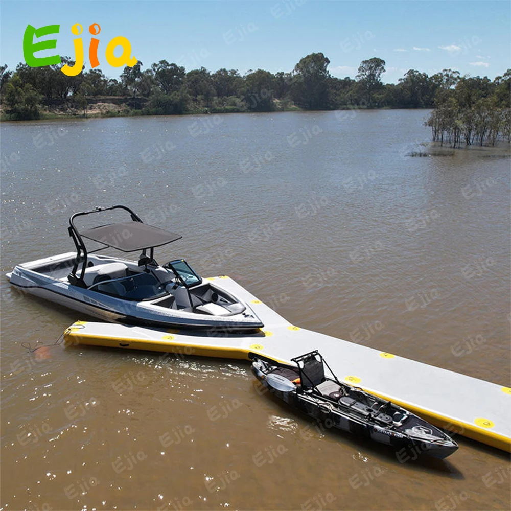 

Heavy Duty Drop Stitch Large Inflatable Lake Water Floating Air Tubes Pontoon Yacht Boat Dock Platform Jet Ski Inflatable Dock