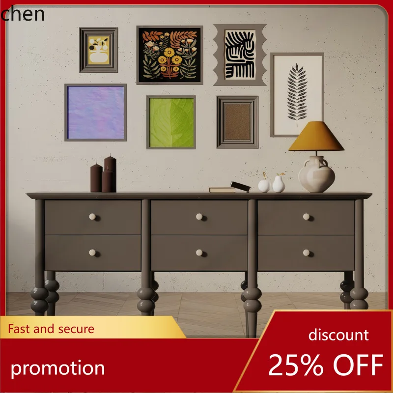 

HT Retro Solid Wood Entryway Cabinet Living Room Entrance Hall Cabinet Modern Simple Storage Decorative Organizer Cabinet