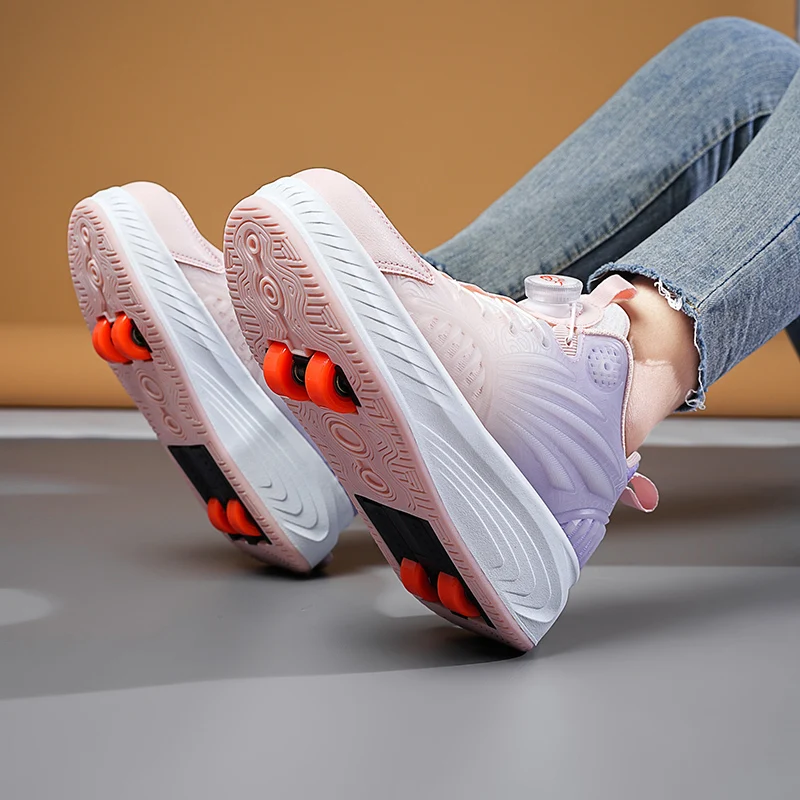 

Trendy shoes: Girls' 4-Wheel Auto-Retractable Invisible Sneakers, Roller Skates for Kids, Adults & Boys