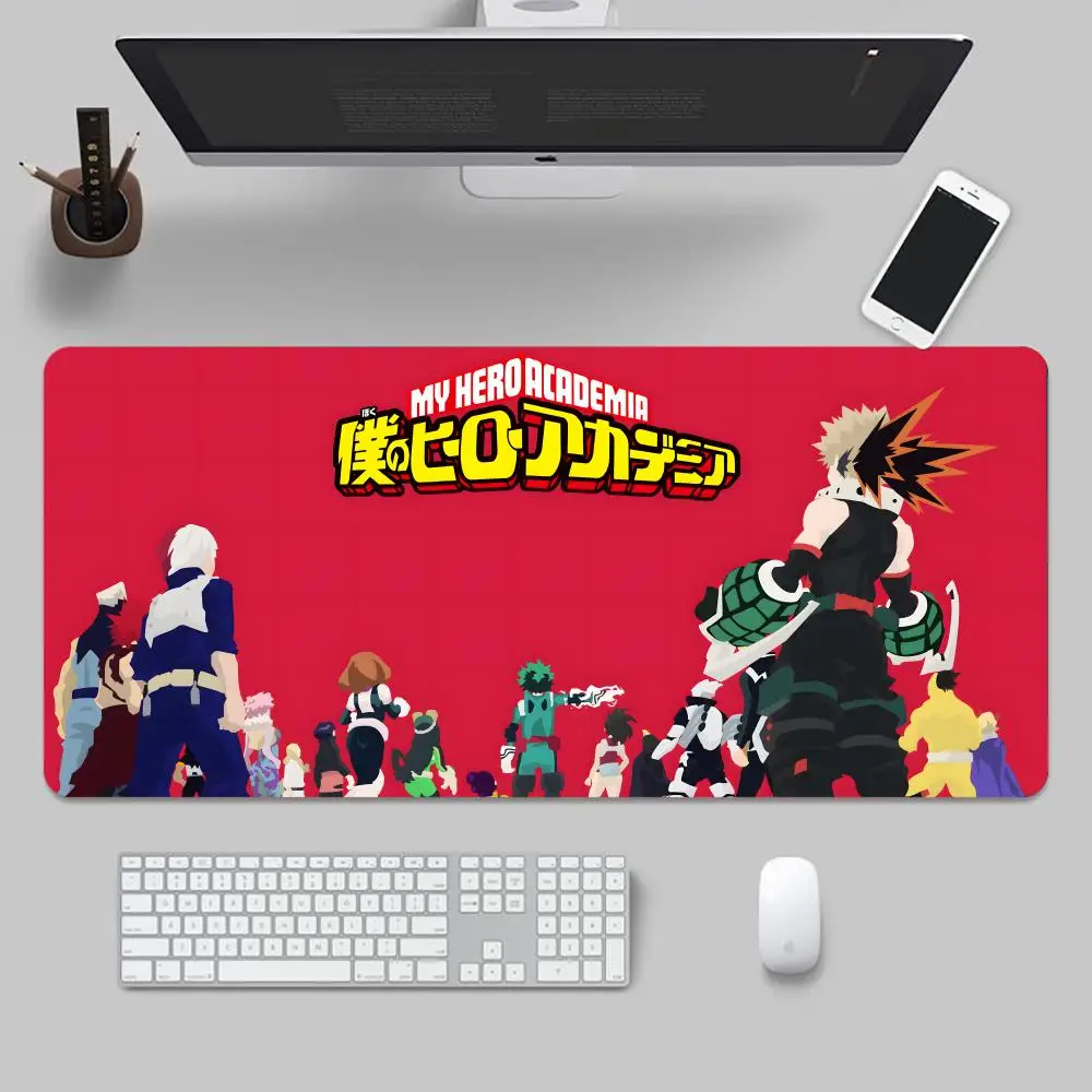 H-Hero A-Academia Mouse Pad Tapetes de Mesa Teclado, Borracha Kawai, Tapete de Mesa Antiderrapante, XXL90x40cm