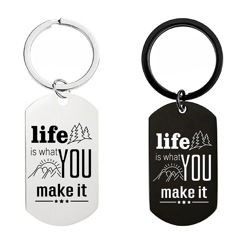 Mountaineering Keychain Inspirational Words Identity Record Card Milestone Commemorative Pictures Customize Personalized Gifts