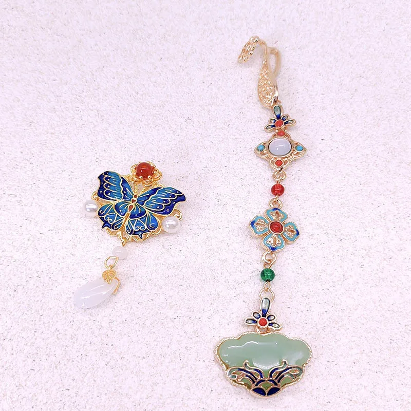 

Платья в древнем стиле, украшенные брошками, чайная одежда Hanfu с кисточками, броши для макияжа и аксессуаров.