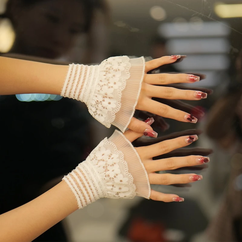 

Nails Accsesories For Photo Wristband Decorative Accessories Flower Fake Sleeves Ruffle Cuffs DIY Shooting Background Prop