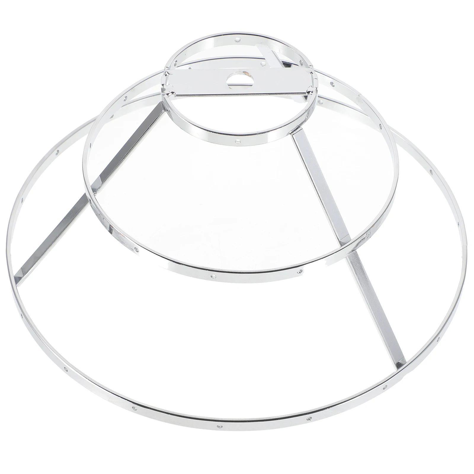 

3pcs Sturdy Metal Lampshade Frame Pendant Lamps Iron Wire Light Weight Smooth Edges No Burrs Silver 19cm Diameter 9cm Height