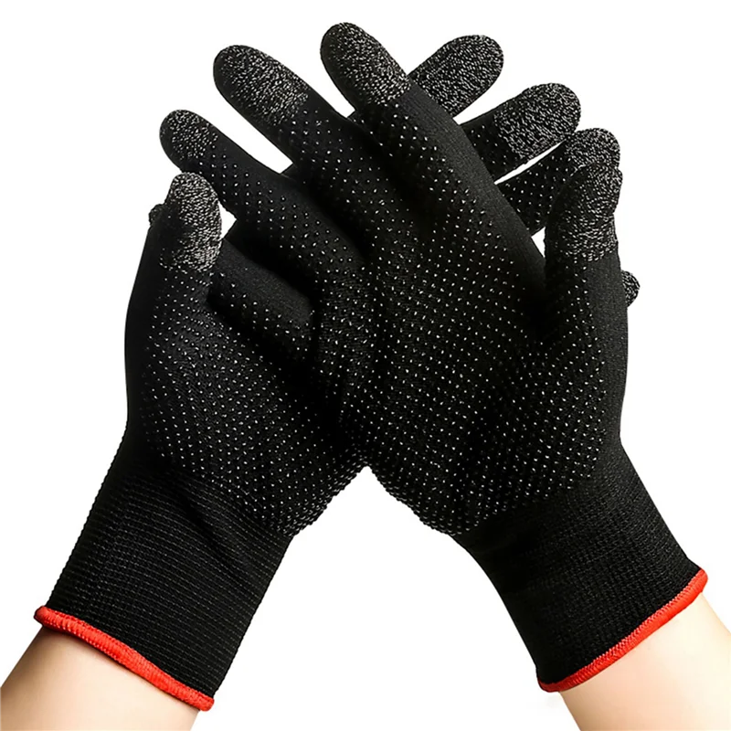 2Pcs Game Gloves for Sweat Proof Non-Scratch Sensitive Press Screen Gaming Finger Thumb Sleeve Gloves
