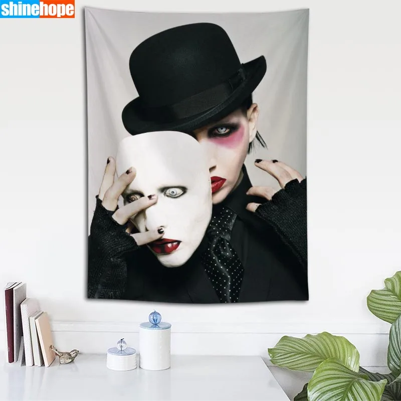 Marilyn Manson Tapestry Wall Hanging Wall Tapestry Psychedelic Farmhouse Decor Dorm Room Wall Carpet Wall Blanket