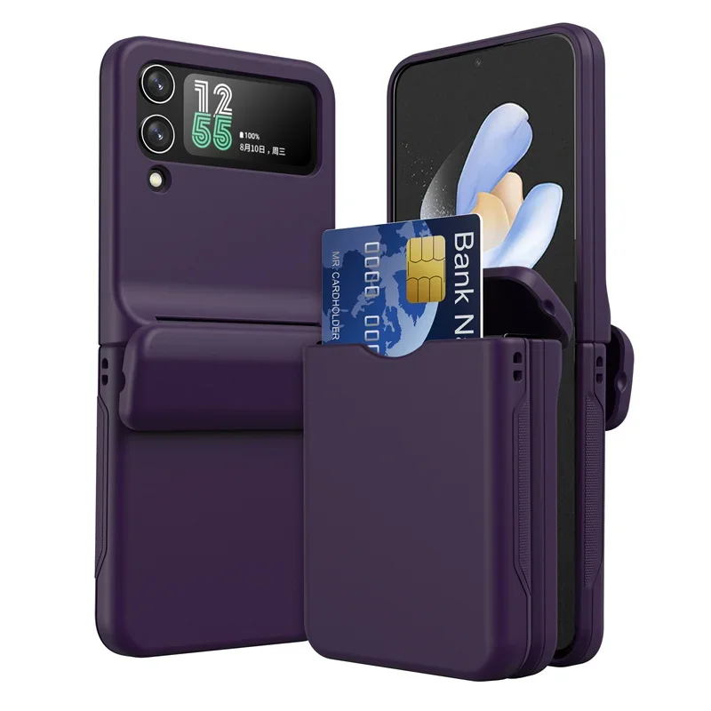 Mit Kartenhalter Schutzhülle für Samsung Galaxy Z Flip 8 7 FE 6 5 4 Flip6 Flip5 Flip4 Vollständig Scharniergeschützte Stoßfeste Hülle – Detail 15