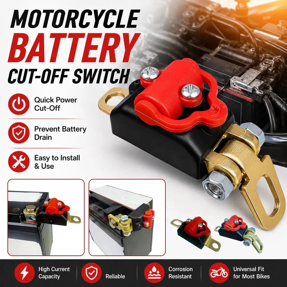 Battery Shut Off Tool Anti-Leakage High Conductivity 12V Battery Cut Off Isolator for ATV Motorcycle Car Boat RV Truck