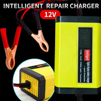 1 Set 12V 2A Portable Intelligent Car Battery Charger The Car Battery Maintenance Device Is Suitable for Lead-Acid Batteries