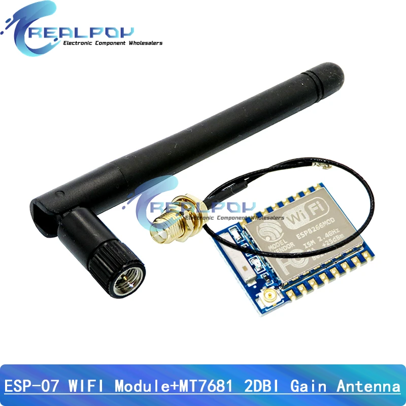 ESP8266 ESP-07 Wifi Serial Module With 11cm 2.4G Wireless SMA Antenna Stick 2dB 2.5dB Gain For NRF24L01 PA 20cm Adapter Cable