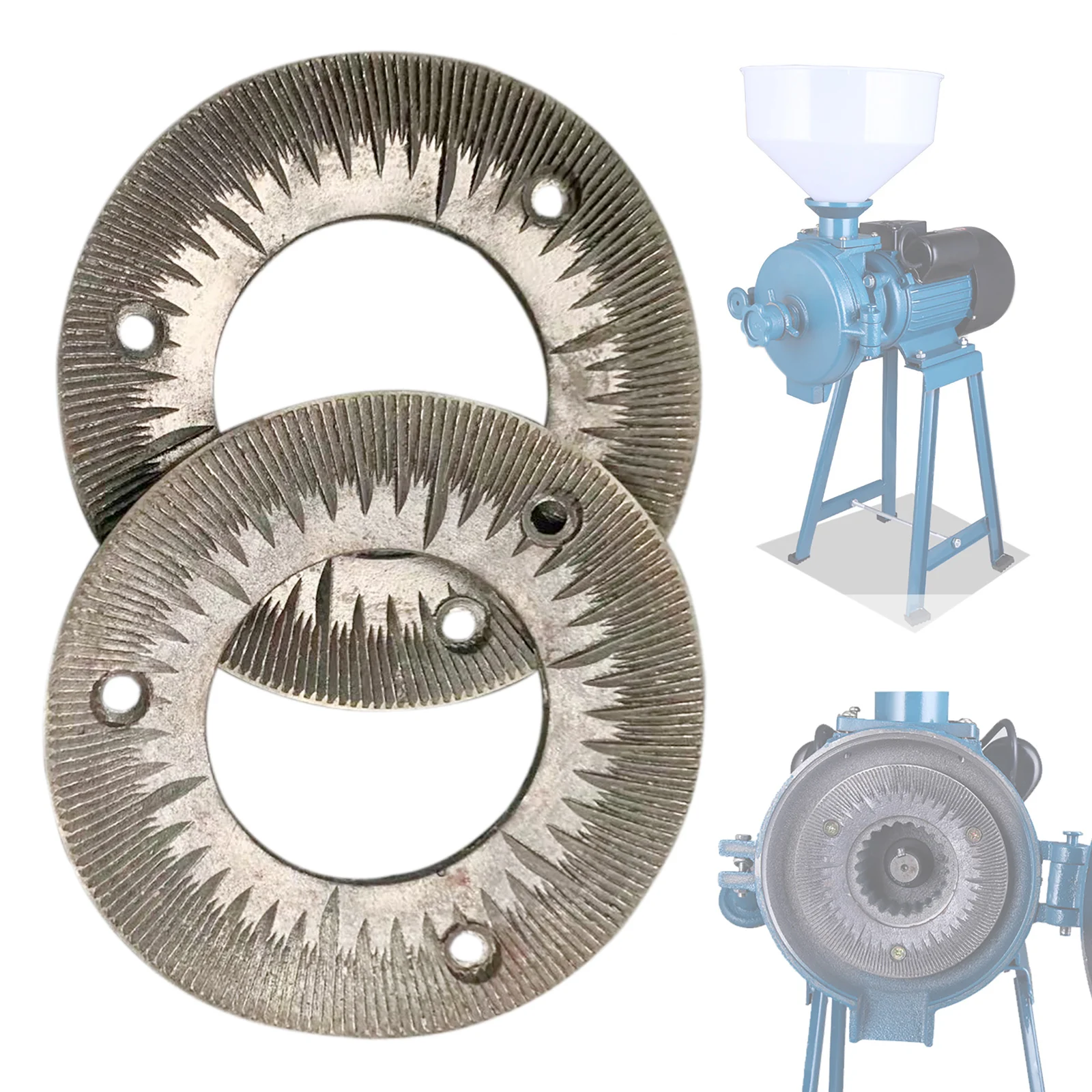 2PCS Grinding Discs Sheets for 3000W Electric Grain Mill Heavy Duty Commercial Grain Grinder Spare Parts
