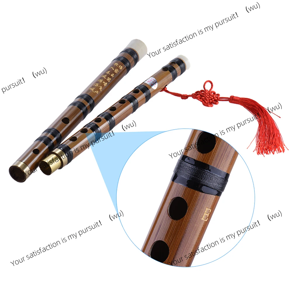 Pluggable Handmade Bitter Bamboo Flute/Dizi Traditional Chinese Musical Woodwind Instrument in E Key for Beginner Study Level