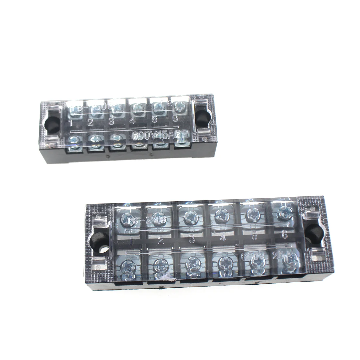 Dual Row Strip Screw Terminal Block Fixed Wiring Board wire connector TB-1503/TB-1506 15A TB-2503/TB2506 25A