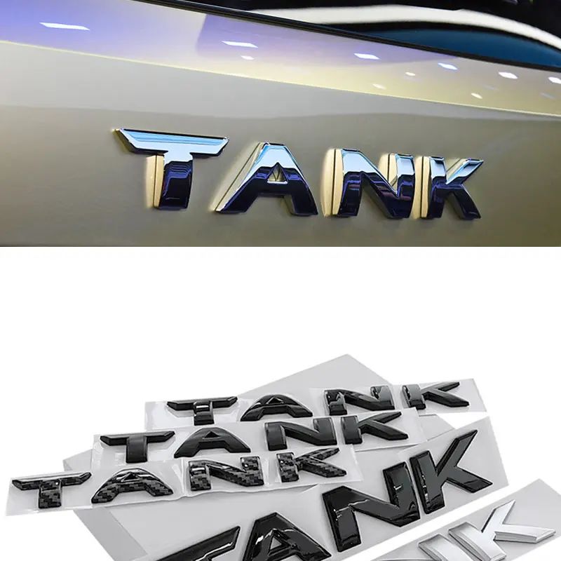 TANK letter logo emblem car stickers for Great Wall TANK 300 500 rear tail logo personality modification trunk big small labels