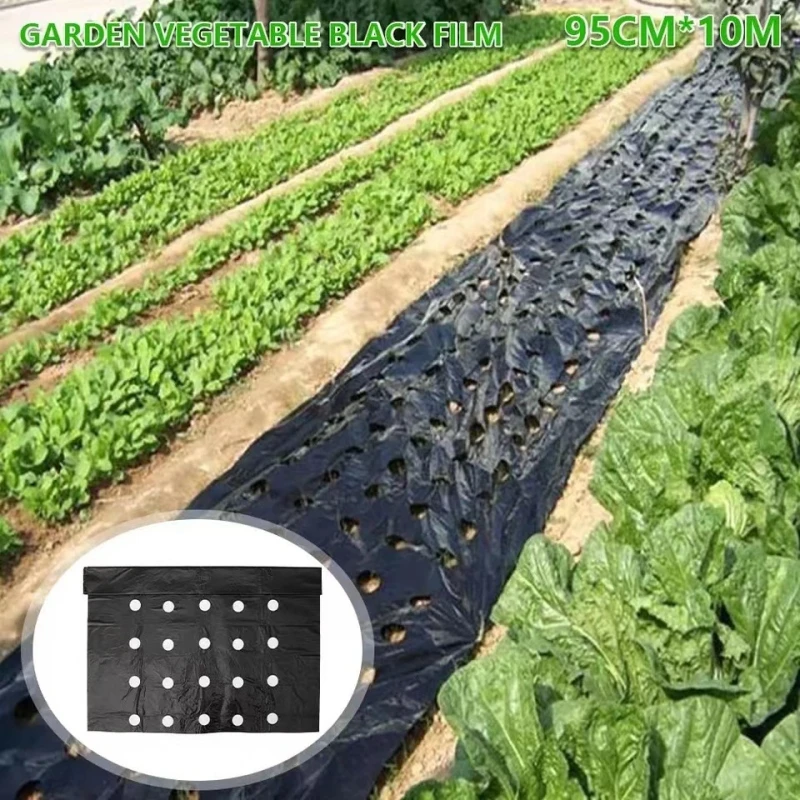 Durable Perforated Weed Barrier Fabric Black Grass Proof Coth for Vegetable Cultivation Farms Gardens Prevent Weeds Growth