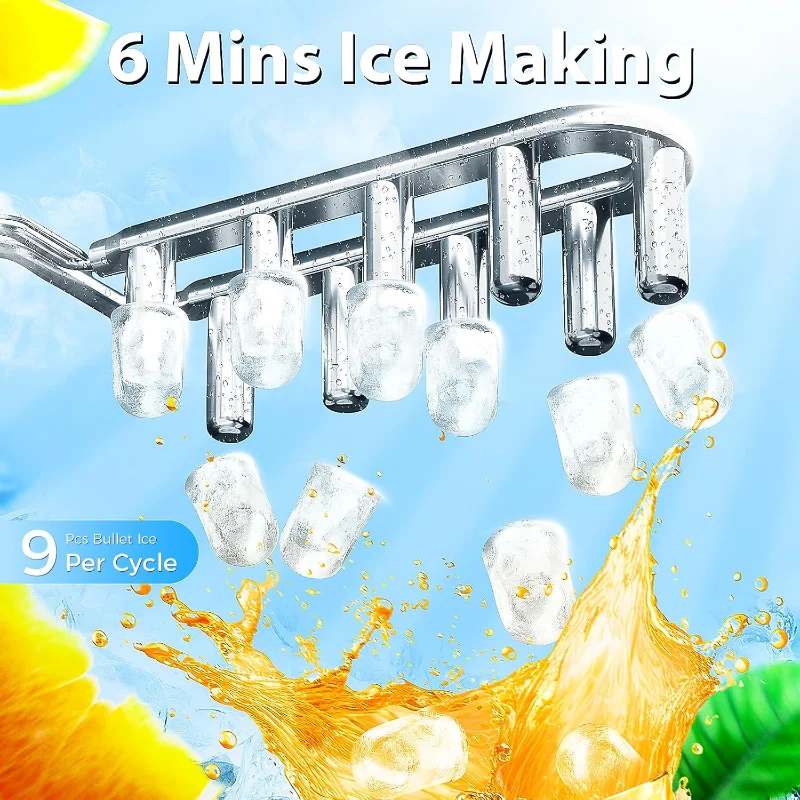 Antarctic Star Countertop Ice Maker，Portable Ice Makers with Self-Cleaning, Bullet Ice Machine, 26Lbs/24H