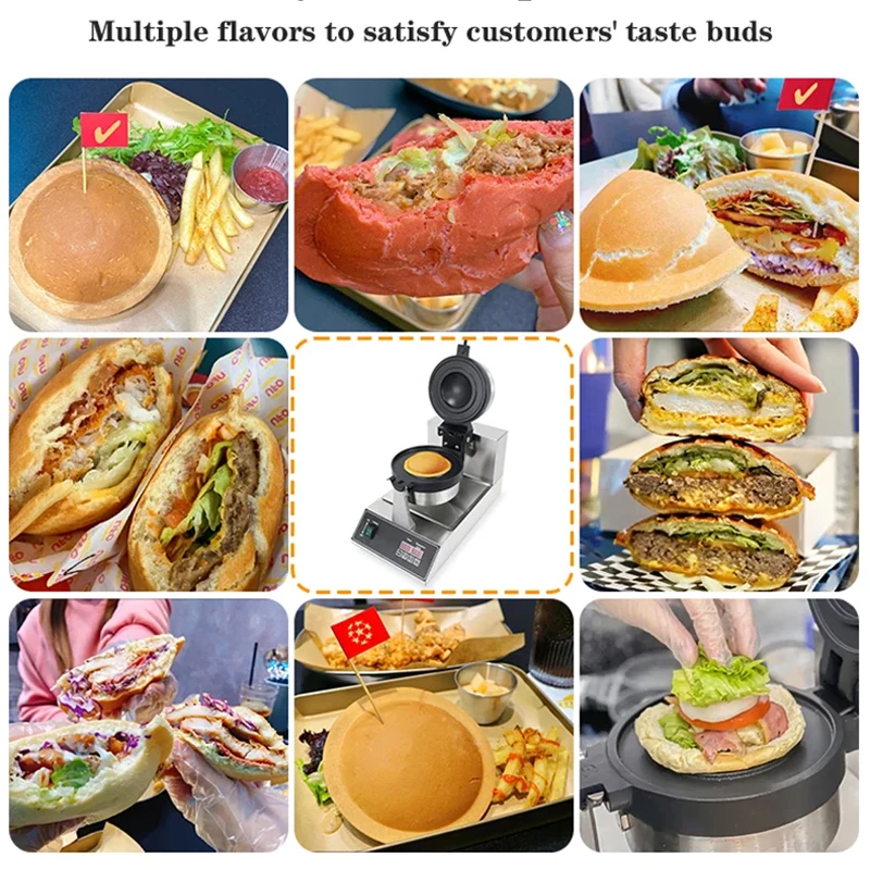

Electric UFO Burger Maker Machine Perfect Edge Hamburger Meat Press Machine Commercial Ice Cream Hamburger Machine
